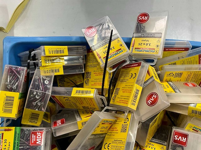 Rotadrill diverse schroeven rvs, verzinkt en messing (100x) - afbeelding 3 van  6