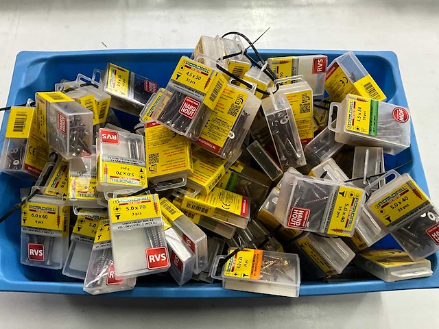 Rotadrill diverse schroeven rvs, verzinkt en messing (100x) - afbeelding 1 van  6