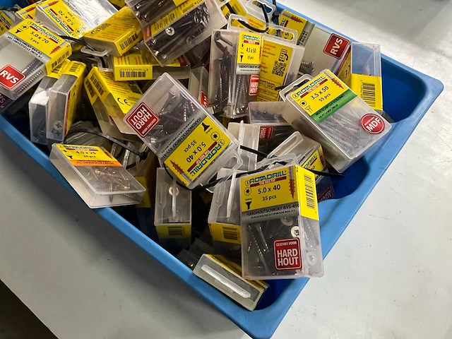 Rotadrill diverse schroeven rvs, verzinkt en messing (100x) - afbeelding 4 van  6