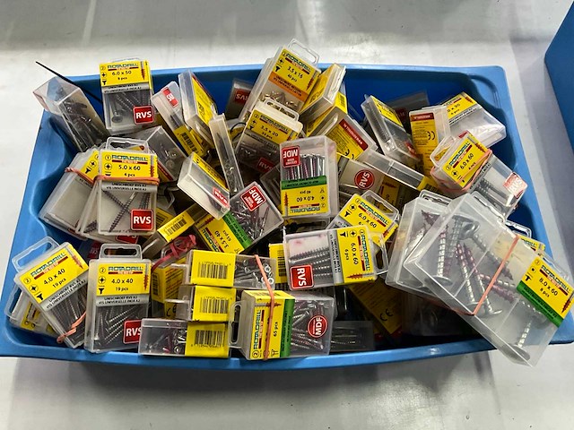 Rotadrill diverse schroeven rvs, verzinkt en messing (100x) - afbeelding 1 van  6