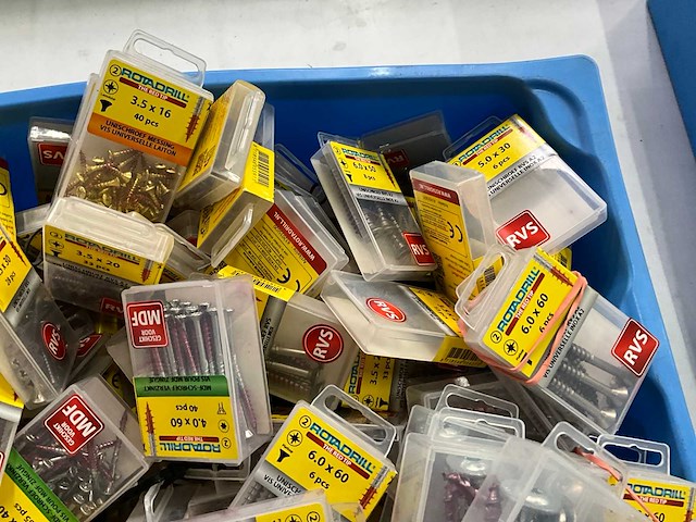 Rotadrill diverse schroeven rvs, verzinkt en messing (100x) - afbeelding 3 van  6