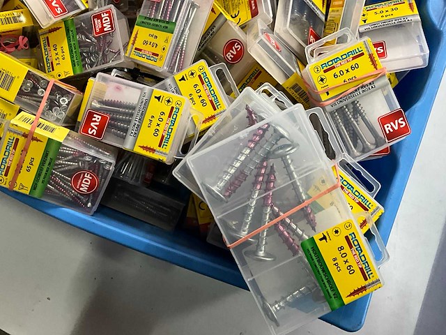 Rotadrill diverse schroeven rvs, verzinkt en messing (100x) - afbeelding 4 van  6