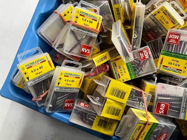 Rotadrill diverse schroeven rvs, verzinkt en messing (100x) - afbeelding 5 van  6