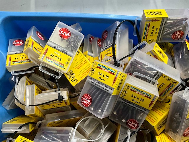 Rotadrill diverse schroeven rvs, verzinkt en messing (100x) - afbeelding 2 van  6