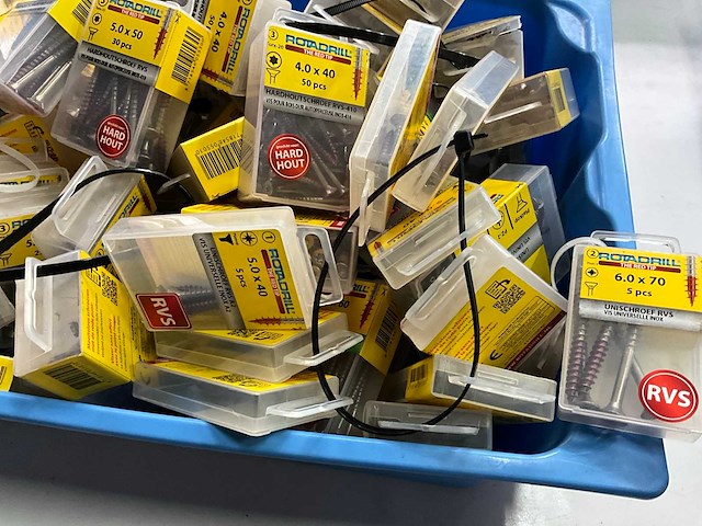 Rotadrill diverse schroeven rvs, verzinkt en messing (100x) - afbeelding 4 van  6