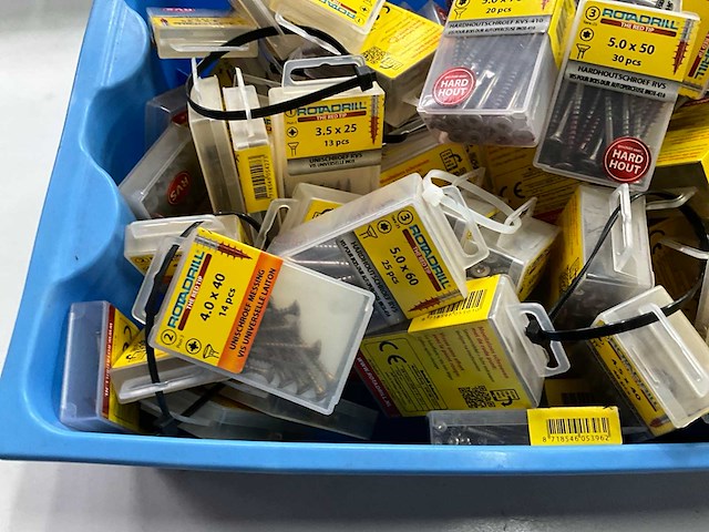 Rotadrill diverse schroeven rvs, verzinkt en messing (100x) - afbeelding 5 van  6