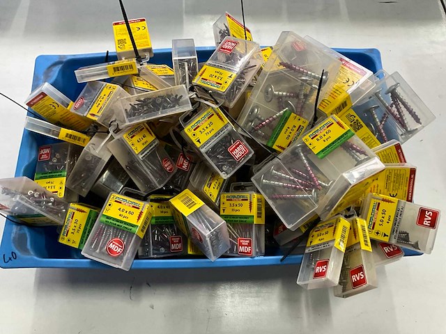 Rotadrill diverse schroeven rvs, verzinkt en messing (100x) - afbeelding 1 van  6