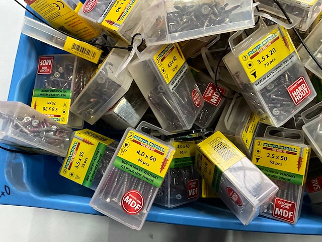 Rotadrill diverse schroeven rvs, verzinkt en messing (100x) - afbeelding 3 van  6