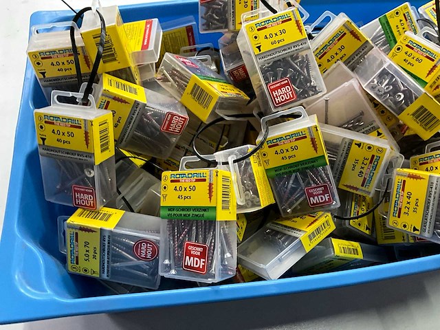 Rotadrill diverse schroeven rvs, verzinkt en messing (100x) - afbeelding 5 van  7