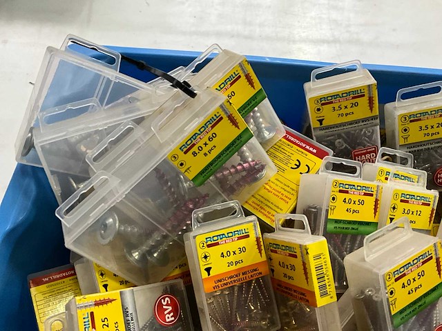 Rotadrill diverse schroeven rvs, verzinkt en messing (100x) - afbeelding 3 van  6