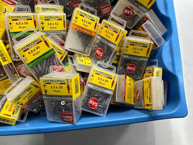 Rotadrill diverse schroeven rvs, verzinkt en messing (100x) - afbeelding 5 van  6