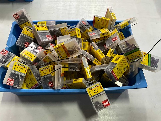 Rotadrill diverse schroeven rvs, verzinkt en messing (100x) - afbeelding 1 van  7