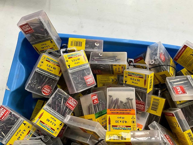 Rotadrill diverse schroeven rvs, verzinkt en messing (100x) - afbeelding 2 van  7