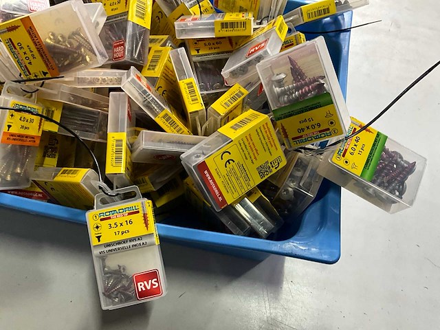 Rotadrill diverse schroeven rvs, verzinkt en messing (100x) - afbeelding 4 van  7