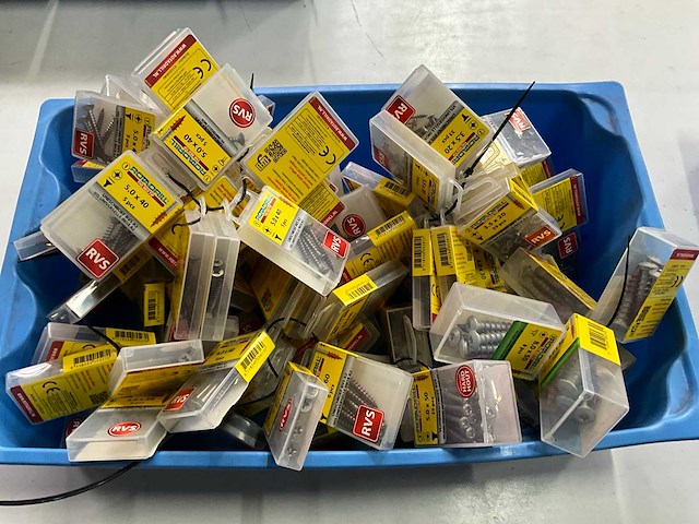 Rotadrill diverse schroeven rvs, verzinkt en messing (100x) - afbeelding 1 van  7