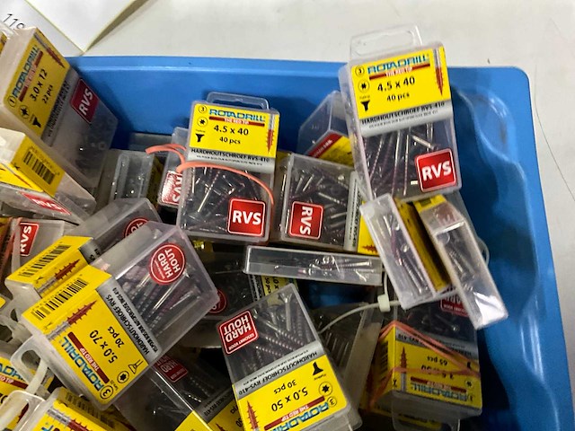 Rotadrill diverse schroeven rvs, verzinkt en messing (100x) - afbeelding 3 van  7