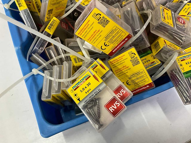 Rotadrill diverse schroeven rvs, verzinkt en messing (100x) - afbeelding 5 van  7