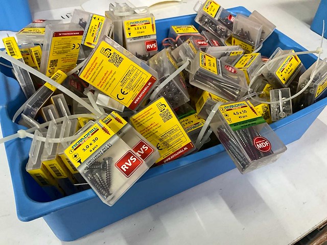 Rotadrill diverse schroeven rvs, verzinkt en messing (100x) - afbeelding 6 van  7