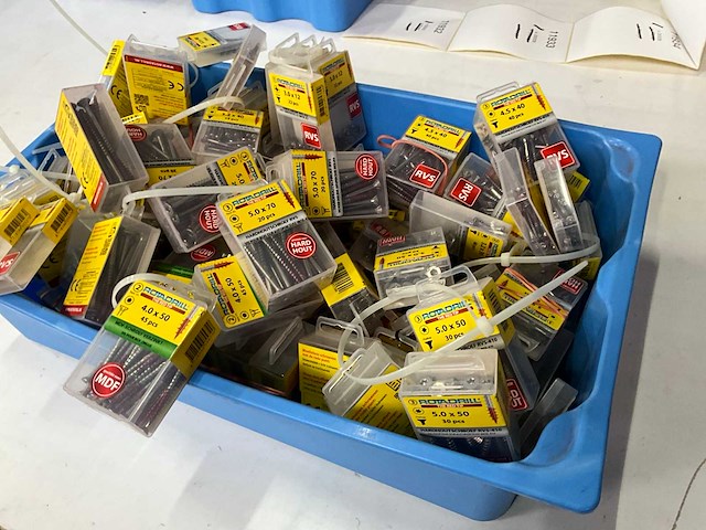 Rotadrill diverse schroeven rvs, verzinkt en messing (100x) - afbeelding 7 van  7