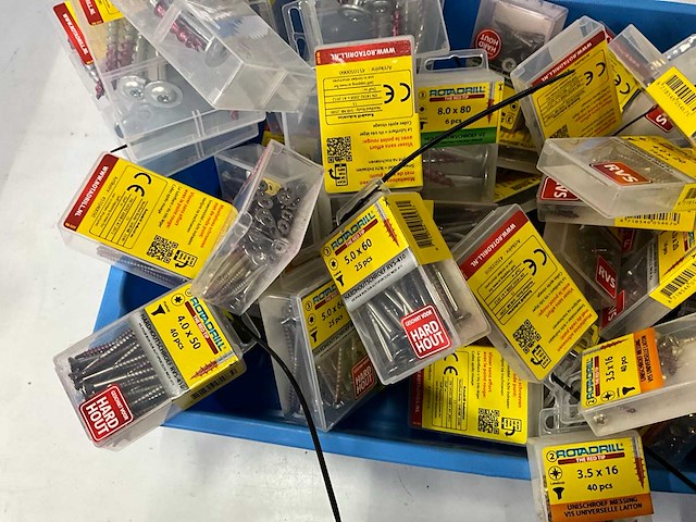 Rotadrill diverse schroeven rvs, verzinkt en messing (100x) - afbeelding 3 van  7