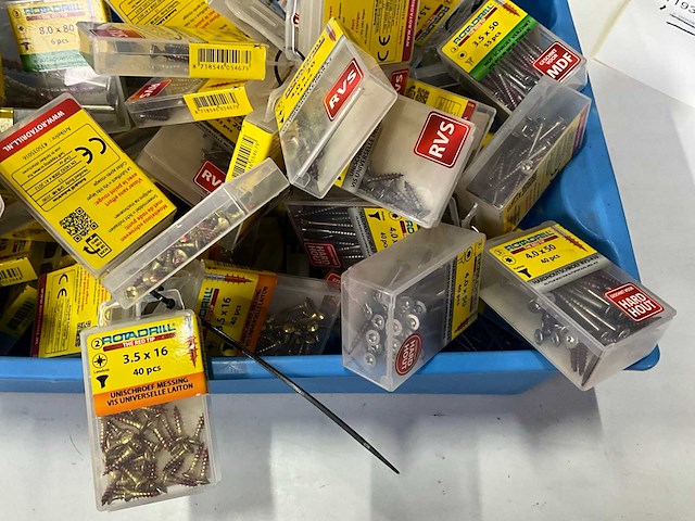 Rotadrill diverse schroeven rvs, verzinkt en messing (100x) - afbeelding 4 van  7