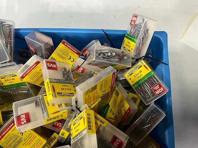 Rotadrill diverse schroeven rvs, verzinkt en messing (100x) - afbeelding 5 van  7