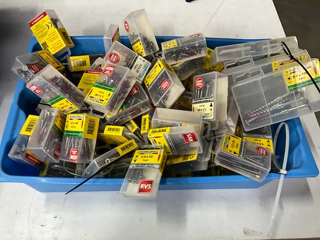 Rotadrill diverse schroeven rvs, verzinkt en messing (100x) - afbeelding 1 van  7