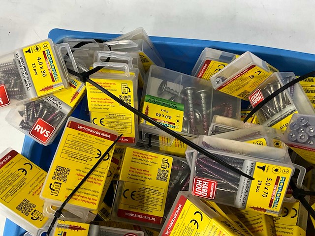 Rotadrill diverse schroeven rvs, verzinkt en messing (100x) - afbeelding 2 van  7