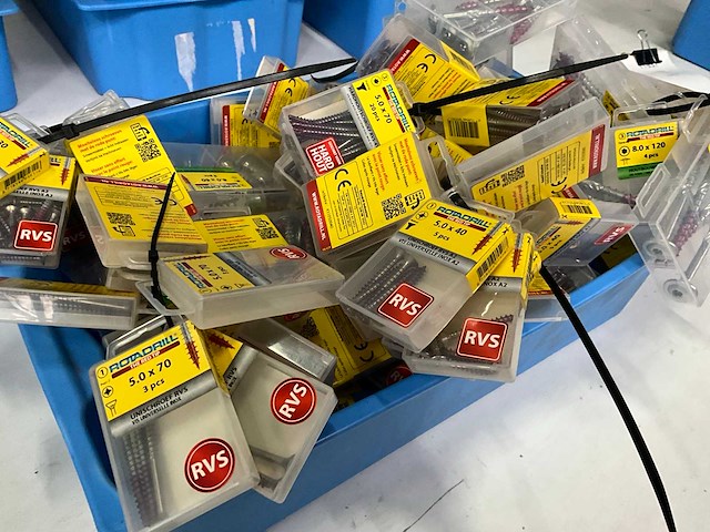 Rotadrill diverse schroeven rvs, verzinkt en messing (100x) - afbeelding 6 van  7