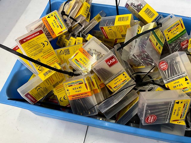 Rotadrill diverse schroeven rvs, verzinkt en messing (100x) - afbeelding 5 van  7