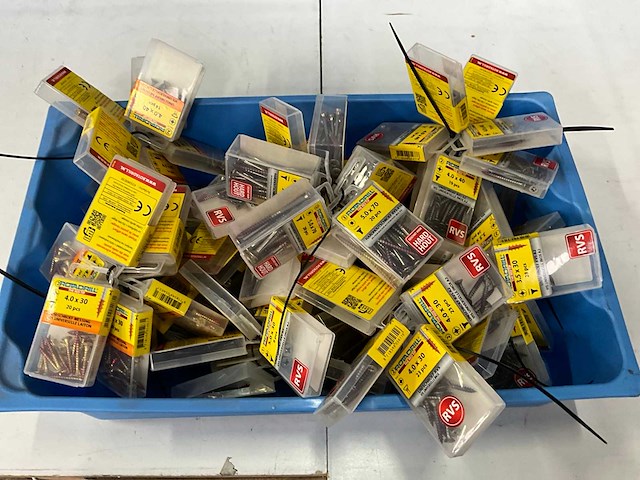 Rotadrill diverse schroeven rvs, verzinkt en messing (100x) - afbeelding 1 van  7