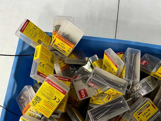 Rotadrill diverse schroeven rvs, verzinkt en messing (100x) - afbeelding 2 van  7