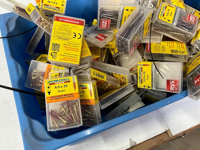 Rotadrill diverse schroeven rvs, verzinkt en messing (100x) - afbeelding 3 van  7