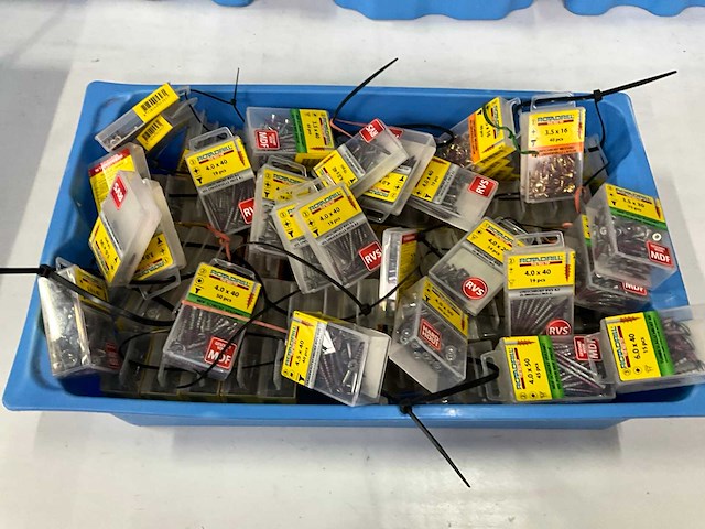 Rotadrill diverse schroeven rvs, verzinkt en messing (100x) - afbeelding 1 van  7