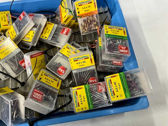 Rotadrill diverse schroeven rvs, verzinkt en messing (100x) - afbeelding 5 van  7