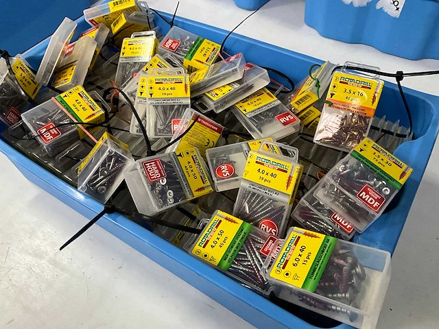 Rotadrill diverse schroeven rvs, verzinkt en messing (100x) - afbeelding 7 van  7