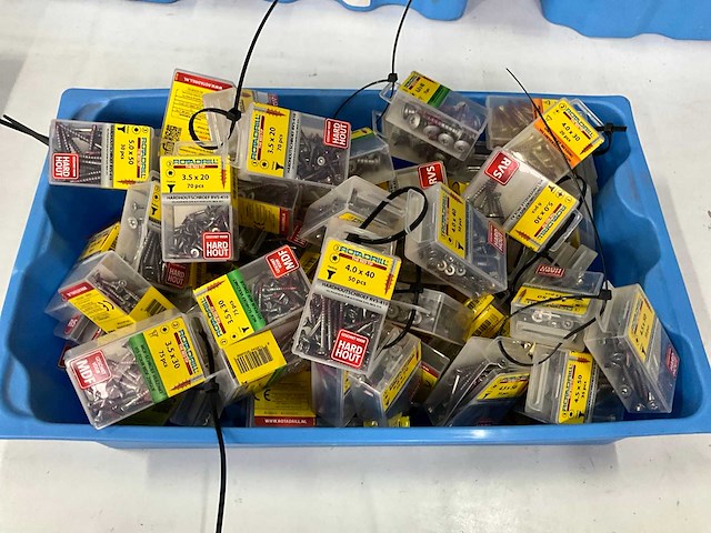 Rotadrill diverse schroeven rvs, verzinkt en messing (100x) - afbeelding 1 van  7