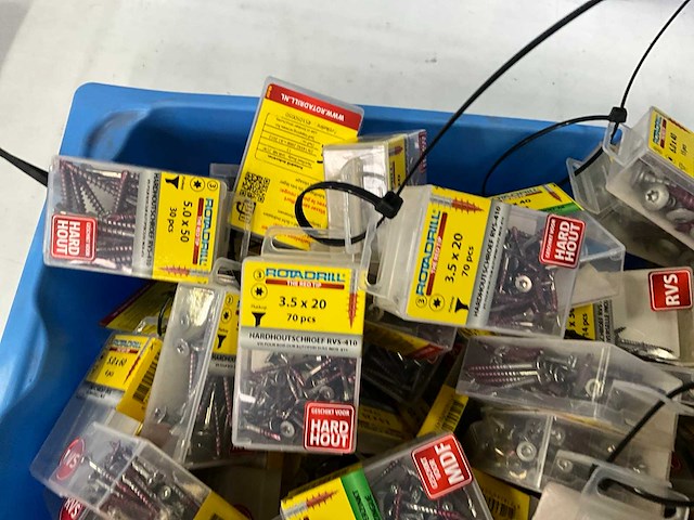 Rotadrill diverse schroeven rvs, verzinkt en messing (100x) - afbeelding 2 van  7