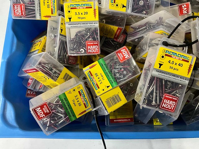 Rotadrill diverse schroeven rvs, verzinkt en messing (100x) - afbeelding 3 van  7