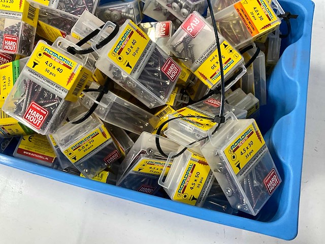 Rotadrill diverse schroeven rvs, verzinkt en messing (100x) - afbeelding 4 van  7