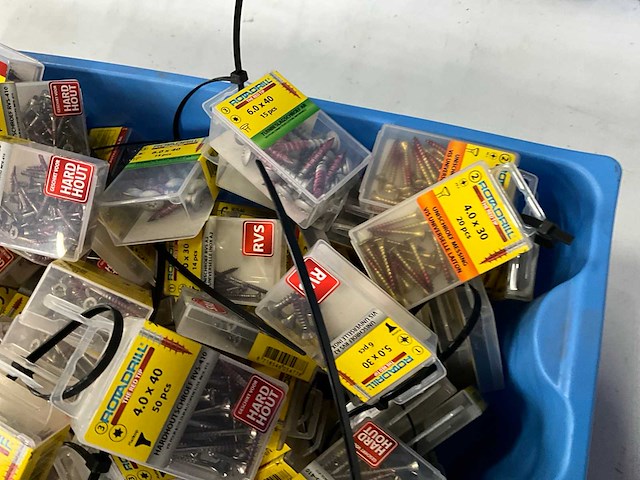 Rotadrill diverse schroeven rvs, verzinkt en messing (100x) - afbeelding 5 van  7