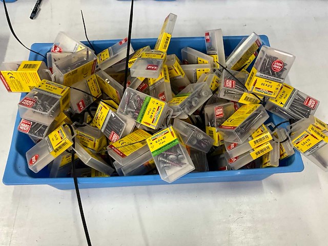 Rotadrill diverse schroeven rvs, verzinkt en messing (100x) - afbeelding 1 van  7