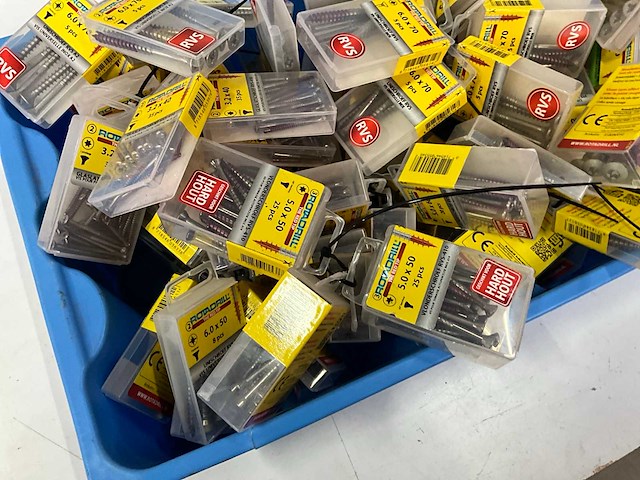 Rotadrill diverse schroeven rvs, verzinkt en messing (100x) - afbeelding 4 van  7