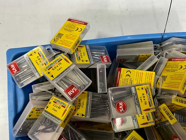 Rotadrill diverse schroeven rvs, verzinkt en messing (100x) - afbeelding 5 van  7