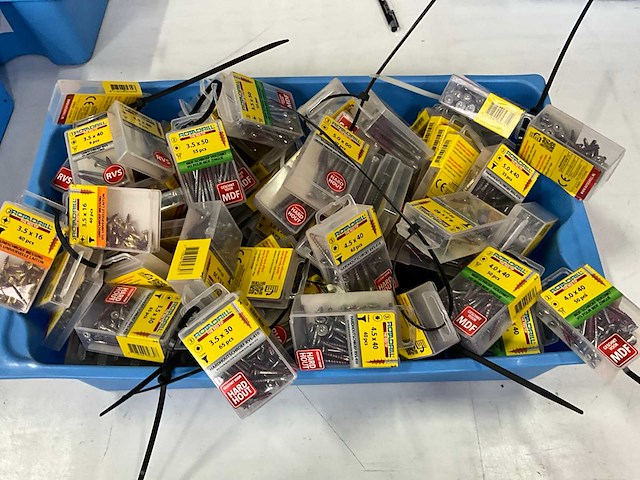 Rotadrill diverse schroeven rvs, verzinkt en messing (100x) - afbeelding 1 van  7