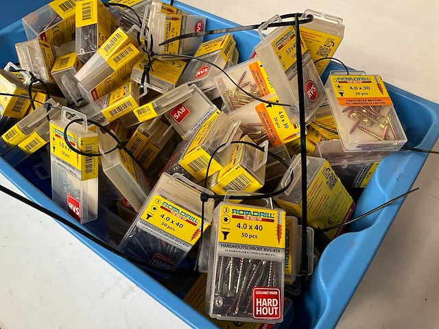 Rotadrill diverse schroeven rvs, verzinkt en messing in blister (100x) - afbeelding 6 van  6