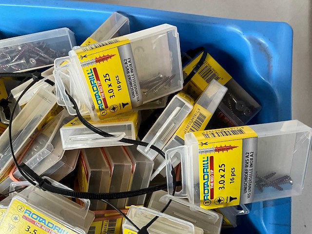 Rotadrill diverse schroeven rvs, verzinkt en messing in blister (100x) - afbeelding 2 van  5