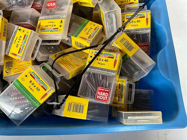 Rotadrill diverse schroeven rvs, verzinkt en messing in blister (100x) - afbeelding 5 van  7