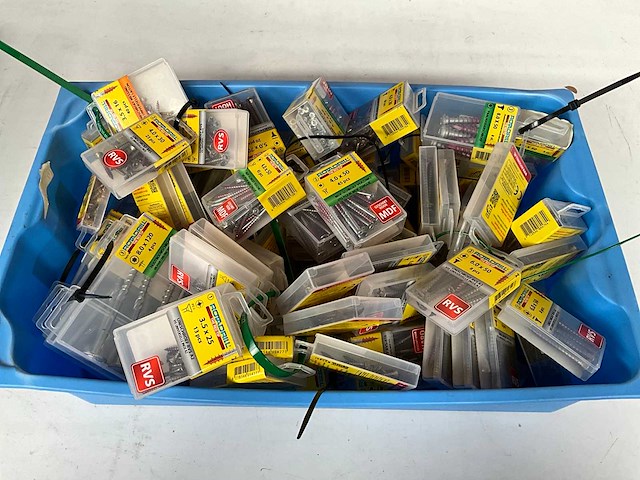 Rotadrill diverse schroeven rvs, verzinkt en messing in blister (100x) - afbeelding 1 van  7