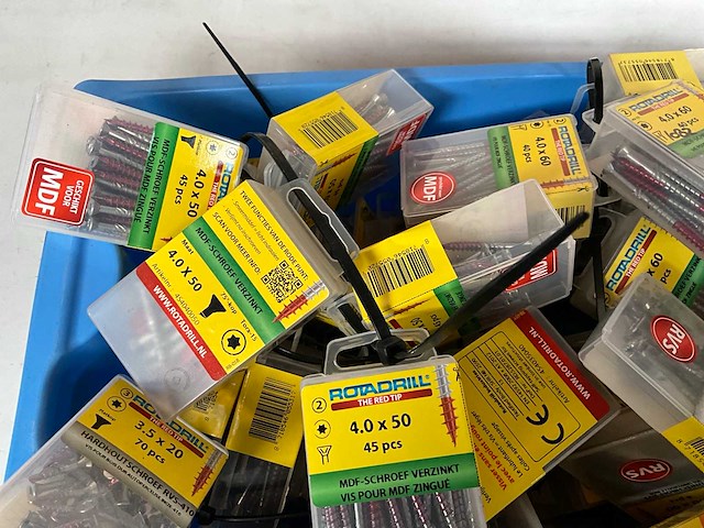 Rotadrill diverse schroeven rvs, verzinkt en messing in blister (100x) - afbeelding 3 van  6